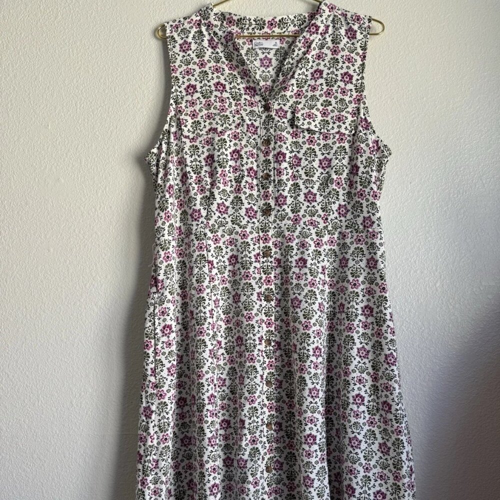 Croft & Barrow Sleeveless Button Front Mini Dress Cottagecore Boho Prairie